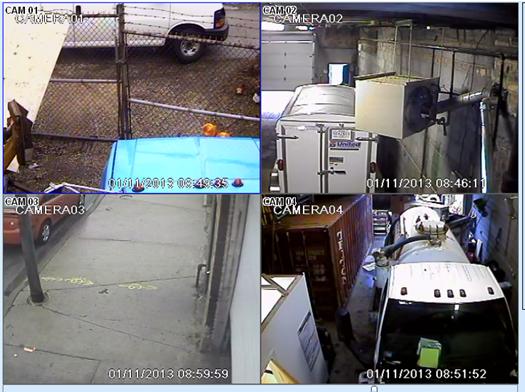 4 screen live cctv shot.